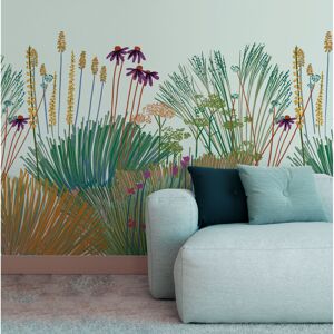 Acte Deco Papel pintado panoramico de jardín de flores terracotta 450x250cm