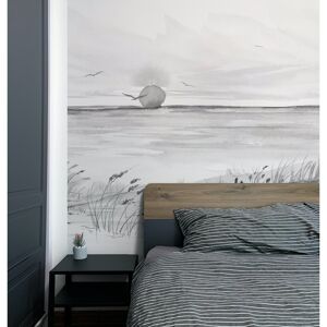 Acte Deco Papel pintado panoramico paisaje al anochecer gris 225x250cm