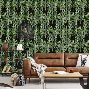 Hexoa Papel pintado hojas de palma. 260x270cm