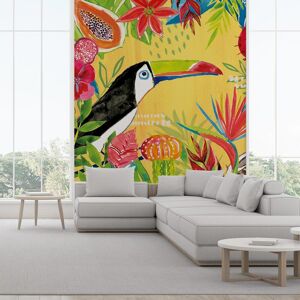 Hexoa Papel pintado exótico tucán y frutas. 260x270cm