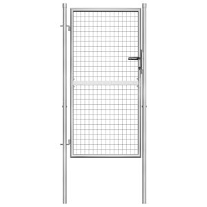 vidaXL Puerta de jardín de acero galvanizado plateado 105x200 cm