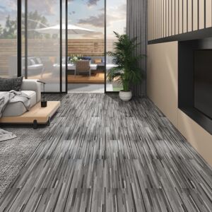 vidaXL Lamas para suelo no autoadhesivas PVC gris a rayas 5,26 m² 2 mm