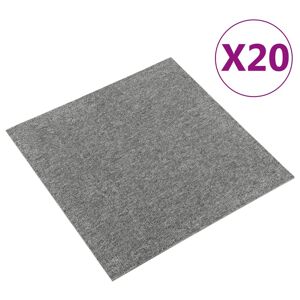 vidaXL Baldosas de suelo de moqueta 20 uds 5 m² 50x50 cm gris