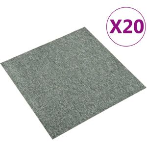 vidaXL Baldosas de suelo de moqueta 20 uds 5 m² 50x50 cm verde