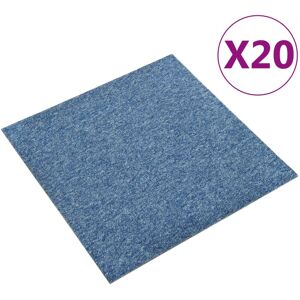 vidaXL Baldosas de suelo de moqueta 20 uds 5 m² 50x50 cm azul