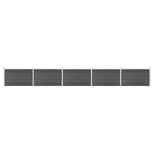 vidaXL Set de paneles de valla WPC negro 872x105 cm
