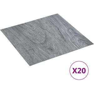 vidaXL Tarimas autoadhesivas 20 piezas PVC 1,86 m² gris claro