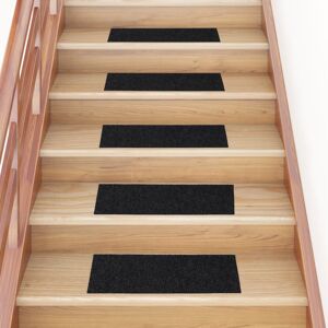 vidaXL Alfombrilla autoadhesiva escalera 15 uds negro 60x25 cm