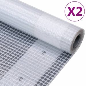 vidaXL Lonas de leno 2 unidades 260 g/m² 2x10 m blanca