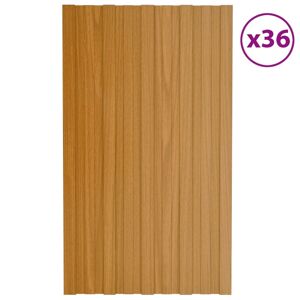 vidaXL Panel de tejado acero galvanizado color madera 36 uds 80x45 cm