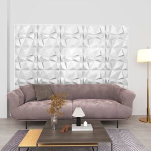 vidaXL Paneles de pared 3D 48 unidades blanco diamante 12 m² 50x50 cm