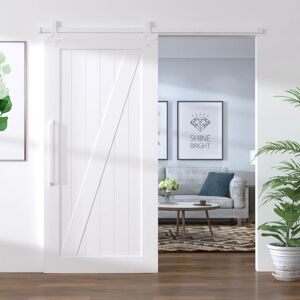 vidaXL Kit herrajes para puertas correderas de acero blanco 183 cm