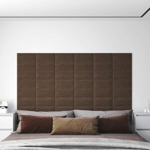 vidaXL Paneles de pared 12 uds tela marrón 30x15 cm 0,54 m²