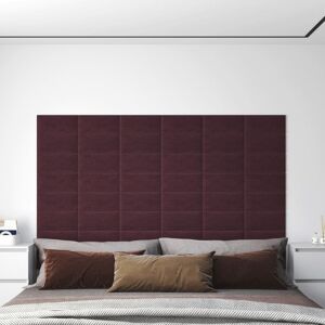 vidaXL Paneles de pared 12 uds tela morado 30x15 cm 0,54 m²