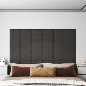 vidaXL Paneles de pared 12 uds tela gris oscuro 30x30 cm 1,08 m²