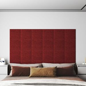 vidaXL Paneles de pared 12 uds tela rojo tinto 30x30 cm 1,08 m²