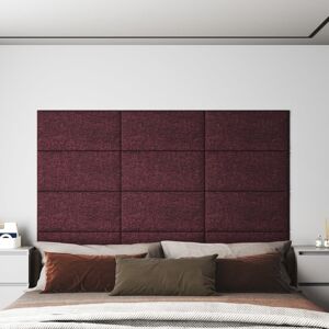 vidaXL Paneles de pared 12 uds tela morado 60x30 cm 2,16 m²