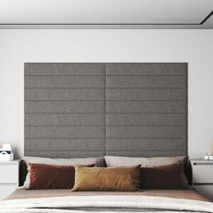 vidaXL Paneles de pared 12 uds tela gris claro 90x15 cm 1,62 m²