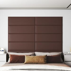 vidaXL Paneles de pared 12 uds cuero sintético marrón 90x30 cm 3,24 m²