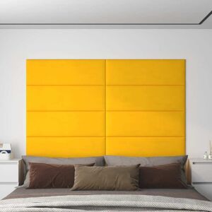 vidaXL Paneles de pared 12 uds terciopelo amarillo 90x30 cm 3,24 m²