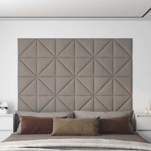 vidaXL Paneles de pared 12 uds terciopelo gris claro 30x30 cm 0,54 m²