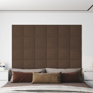 vidaXL Paneles de pared 12 uds tela marrón 30x30 cm 1,08 m²