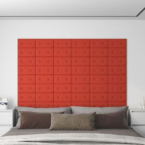 vidaXL Paneles de pared 12 uds cuero sintético rojo 30x15 cm 0,54 m²