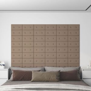 vidaXL Paneles pared 12 uds cuero sintético capuchino 30x15 cm 0,54 m²