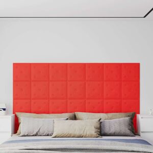 vidaXL Paneles de pared 12 uds cuero sintético rojo 30x30 cm 1,08 m²