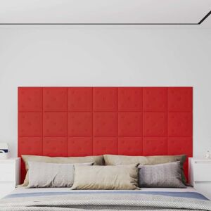 vidaXL Paneles pared 12 uds cuero sintético rojo tinto 30x30 cm 1,08m²