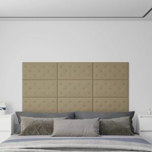 vidaXL Paneles de pared 12 uds cuero PE capuchino 60x30 cm 2,16 m²