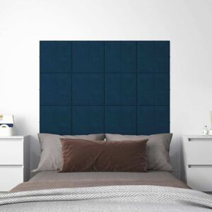 vidaXL Paneles de pared 12 uds terciopelo azul 30x30 cm 1,08 m²
