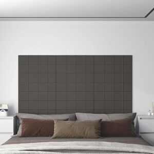 vidaXL Paneles de pared 12 uds tela gris oscuro 60x15 cm 1,08 m²