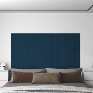 vidaXL Paneles de pared 12 uds terciopelo azul 60x15 cm 1,08 m²