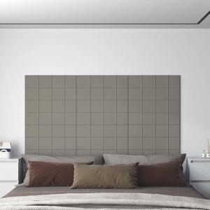 vidaXL Paneles de pared 12 uds terciopelo gris claro 60x15 cm 1,08 m²