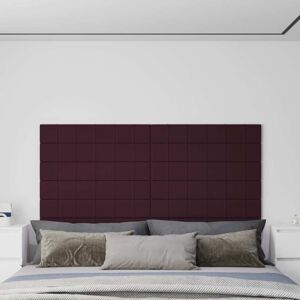 vidaXL Paneles de pared 12 uds tela morado 90x15 cm 1,62 m²