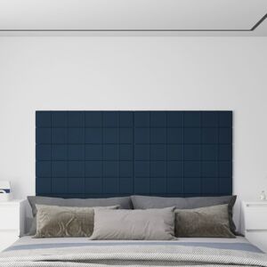 vidaXL Paneles de pared 12 uds terciopelo azul 90x15 cm 1,62 m²
