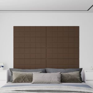 vidaXL Paneles de pared 12 uds tela marrón 90x30 cm 3,24 m²