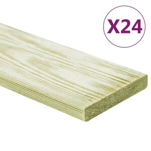 vidaXL Tablas para terraza 24 uds madera de pino impregnada 2,88 m² 1m