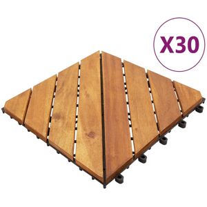 vidaXL Baldosas de porche de madera de acacia 30 pzas marrón 30x30 cm