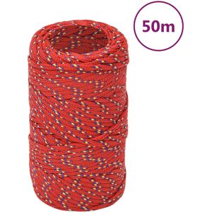 vidaXL Cuerda de barco polipropileno rojo 2 mm 50 m