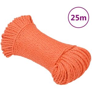 vidaXL Cuerda de trabajo polipropileno naranja 8 mm 25 m