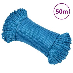 vidaXL Cuerda de trabajo polipropileno azul 6 mm 50 m
