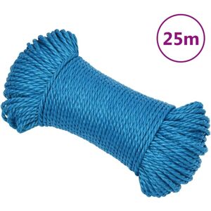 vidaXL Cuerda de trabajo polipropileno azul 8 mm 25 m