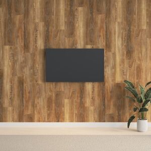 vidaXL Paneles de pared con aspecto de madera PVC marrón 2,06 m²