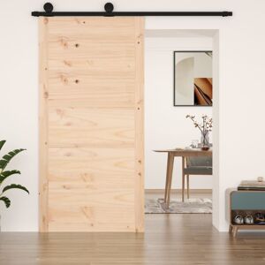 vidaXL Puerta de granero madera maciza pino 100x1,8x204,5 cm