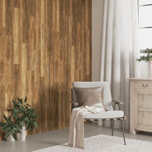 vidaXL Paneles de pared con aspecto de madera PVC marrón 4,12 m²