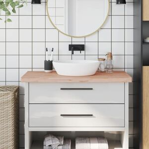 vidaXL Encimera de baño madera maciza de haya 100x60x4 cm