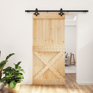 vidaXL Puerta corredera con herrajes madera maciza de pino 95x210 cm