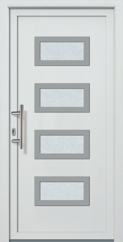 MEETH Puertas de casa aluminio/plástico modelo 492 dentro: blanco, fuera: